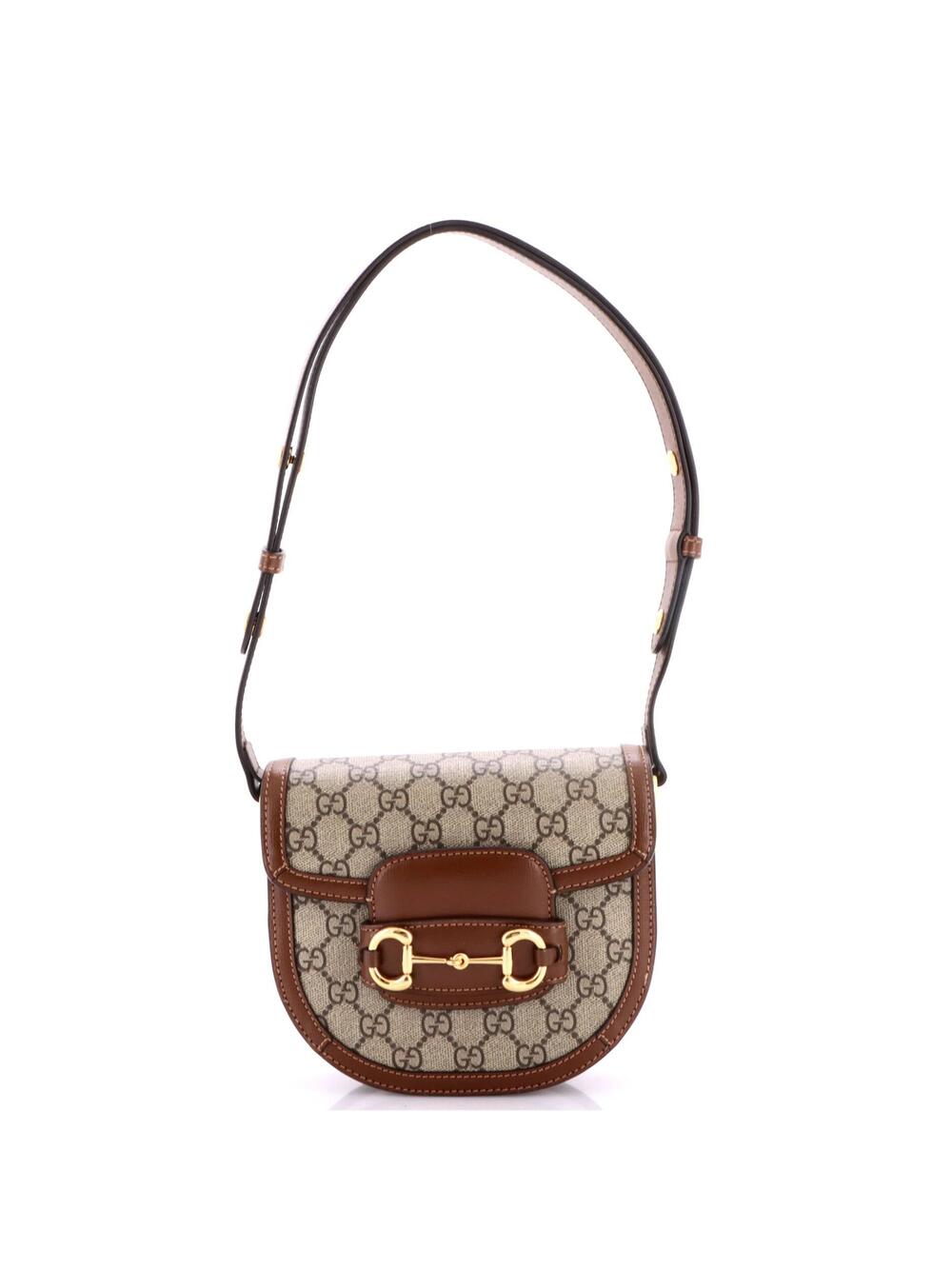 Gucci Horsebit Rounded Shoulder Bag Gg #335601G16B